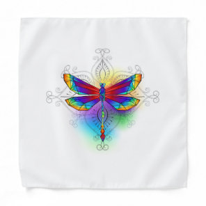 Rainbow Polygonal Dragonfly Bandana