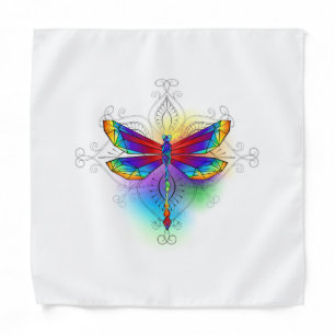 Rainbow Polygonal Dragonfly Bandana