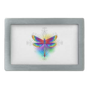 Rainbow Polygonal Dragonfly Belt Buckle