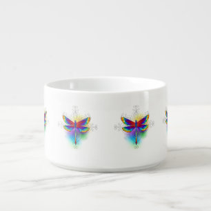 Rainbow Polygonal Dragonfly Bowl
