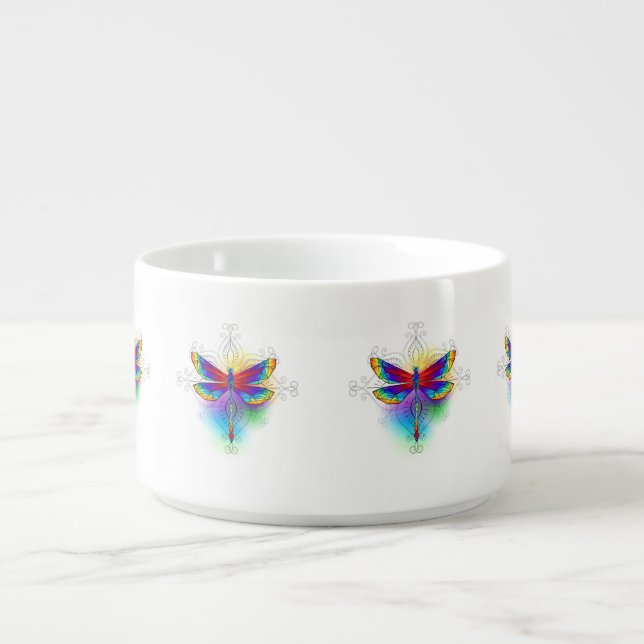 Rainbow Polygonal Dragonfly Bowl (Center)