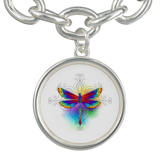 Rainbow Polygonal Dragonfly Bracelet (Design)