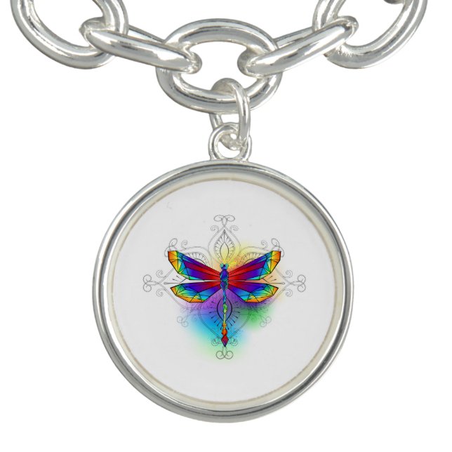 Rainbow Polygonal Dragonfly Bracelet (Design)