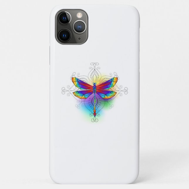 Rainbow Polygonal Dragonfly Case-Mate iPhone Case (Back)