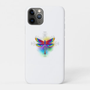 Rainbow Polygonal Dragonfly iPhone 11 Pro Case