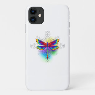 Rainbow Polygonal Dragonfly iPhone 11 Case