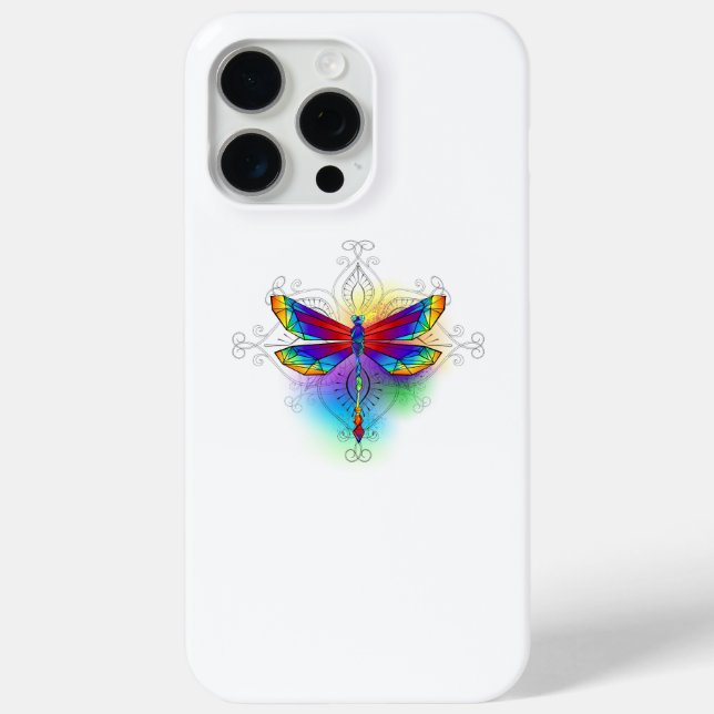 Rainbow Polygonal Dragonfly Case-Mate iPhone Case (Back)