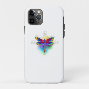 Rainbow Polygonal Dragonfly iPhone 11 Pro Case