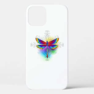 Rainbow Polygonal Dragonfly iPhone 12 Case