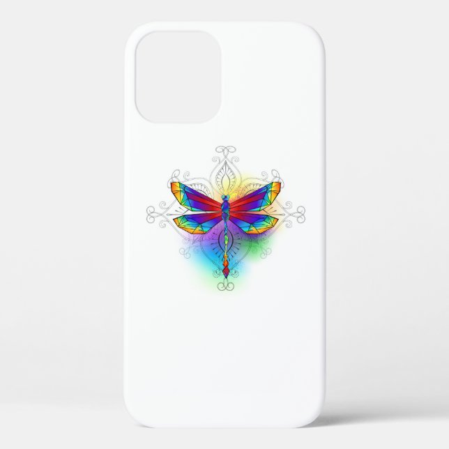 Rainbow Polygonal Dragonfly Case-Mate iPhone Case (Back)