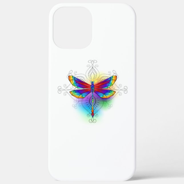 Rainbow Polygonal Dragonfly Case-Mate iPhone Case (Back)