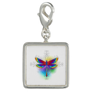 Rainbow Polygonal Dragonfly Charm