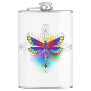 Rainbow Polygonal Dragonfly Flask