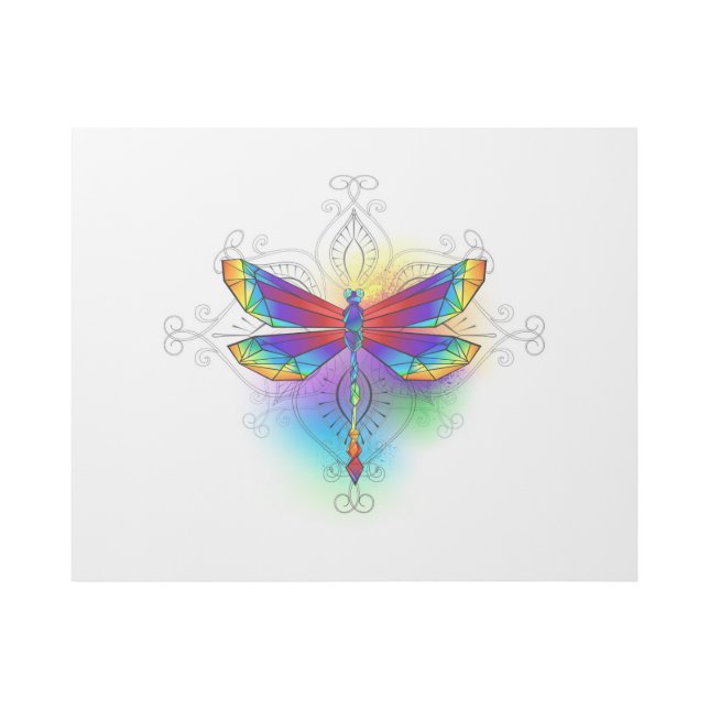 Rainbow Polygonal Dragonfly Gallery Wrap (Front)