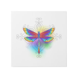 Rainbow Polygonal Dragonfly Gallery Wrap