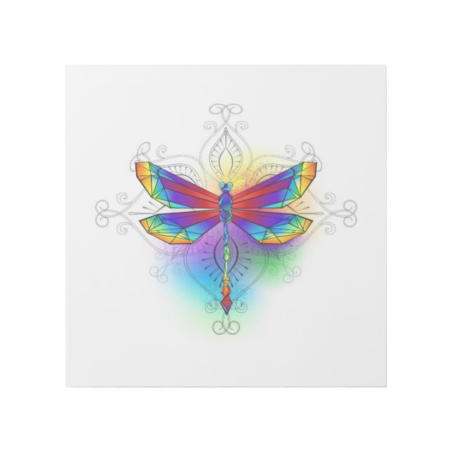 Rainbow Polygonal Dragonfly Gallery Wrap (Front)