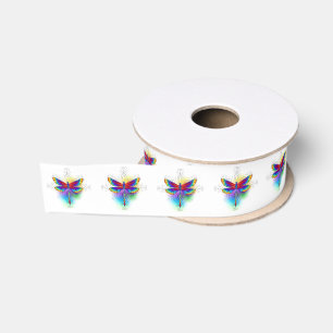 Rainbow Polygonal Dragonfly Grosgrain Ribbon