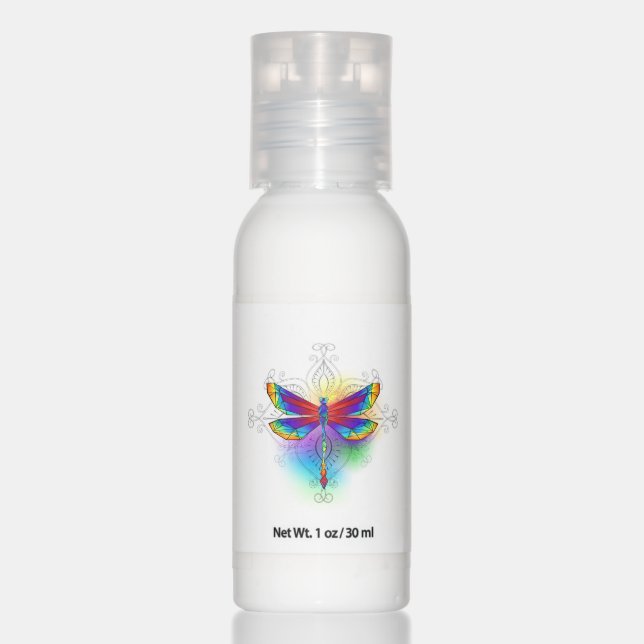 Rainbow Polygonal Dragonfly Hand Lotion (Front)