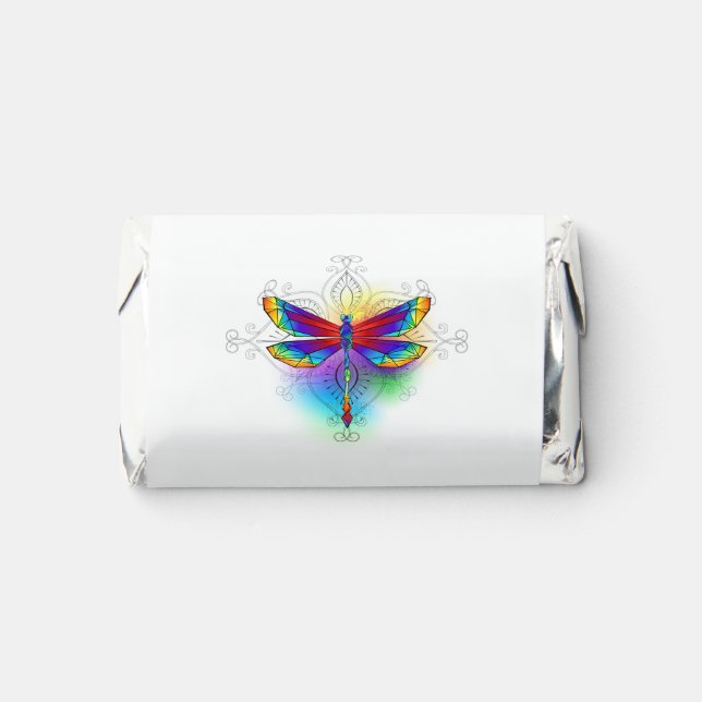 Rainbow Polygonal Dragonfly Hershey's Miniatures (Front)