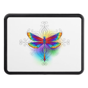 Rainbow Polygonal Dragonfly Hitch Cover