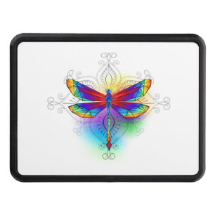 Rainbow Polygonal Dragonfly Hitch Cover
