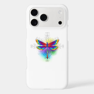 Rainbow Polygonal Dragonfly iPhone 17 Pro Max Case