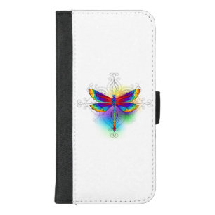 Rainbow Polygonal Dragonfly iPhone 8/7 Plus Wallet Case