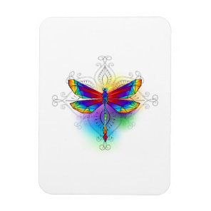 Rainbow Polygonal Dragonfly Magnet
