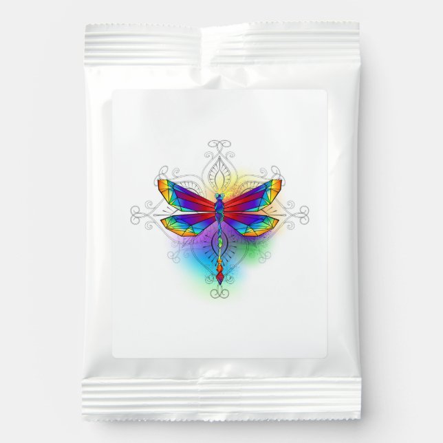 Rainbow Polygonal Dragonfly Margarita Drink Mix (Front)
