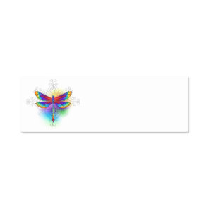 Rainbow Polygonal Dragonfly Name Tag
