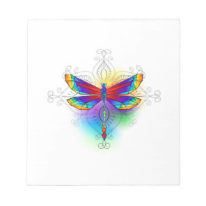 Rainbow Polygonal Dragonfly Notepad