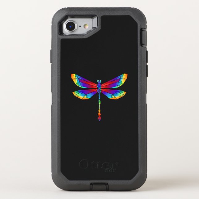 Rainbow Polygonal Dragonfly Otterbox iPhone Case (Back)