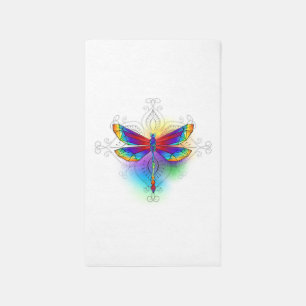 Rainbow Polygonal Dragonfly Outdoor Rug
