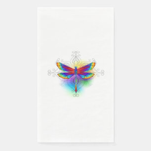 Rainbow Polygonal Dragonfly Paper Guest Towels