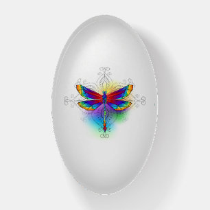 Rainbow Polygonal Dragonfly Paperweight