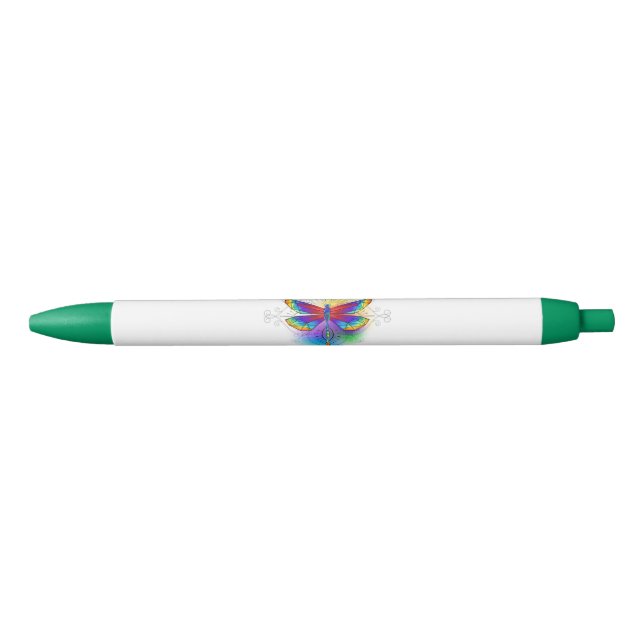 Rainbow Polygonal Dragonfly Pen (Front)