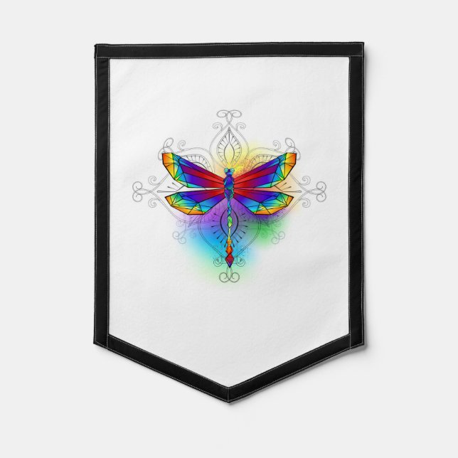 Rainbow Polygonal Dragonfly Pennant (Front)