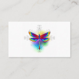 Rainbow Polygonal Dragonfly Referral Card