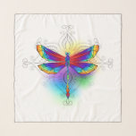 Rainbow Polygonal Dragonfly Scarf<br><div class="desc">Bright,  rainbow,  polygonal dragonfly on white background,  painted with watercolor.</div>