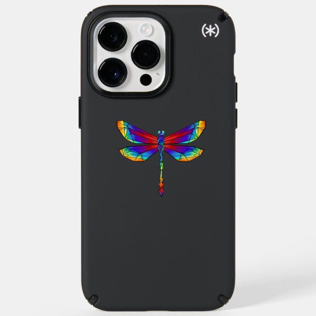 Rainbow Polygonal Dragonfly Speck iPhone Case (Front)