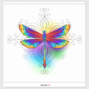 Rainbow Polygonal Dragonfly Sticker