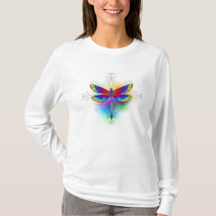 Rainbow Polygonal Dragonfly T-Shirt