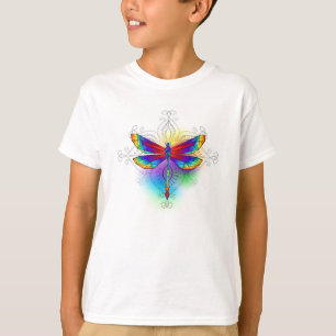 Rainbow Polygonal Dragonfly T-Shirt