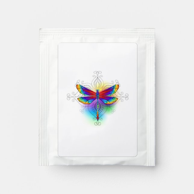 Rainbow Polygonal Dragonfly Tea Bag Drink Mix (Front)