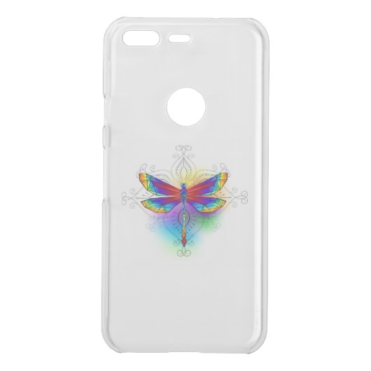 Rainbow Polygonal Dragonfly Uncommon Google Pixel Case (Back)