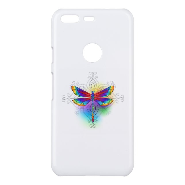 Rainbow Polygonal Dragonfly Uncommon Google Pixel Case (Back)