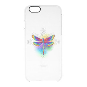 Rainbow Polygonal Dragonfly Clear iPhone 6/6S Case