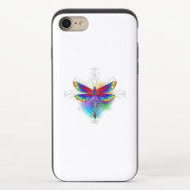 Rainbow Polygonal Dragonfly iPhone 8/7 Slider Case