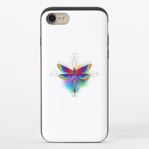 Rainbow Polygonal Dragonfly iPhone 8/7 Slider Case