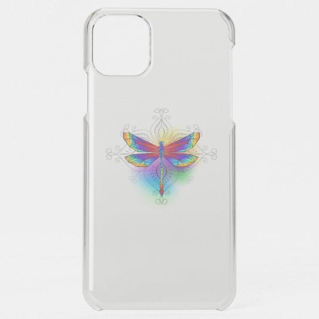 Rainbow Polygonal Dragonfly Uncommon iPhone Case (Back)